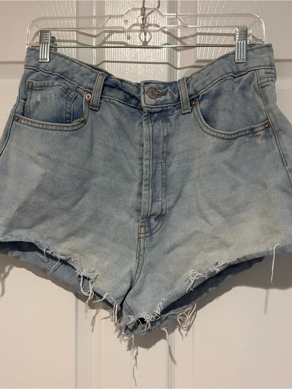 Wild Fable Light Blue High-Waist Distressed Denim Shorts
